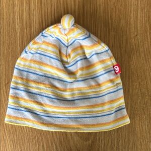 Zutano Striped Yellow and Blue Kids Beanie